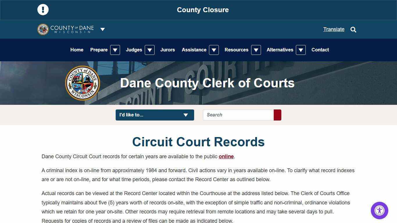 Court Records | Dane County Clerk of Courts