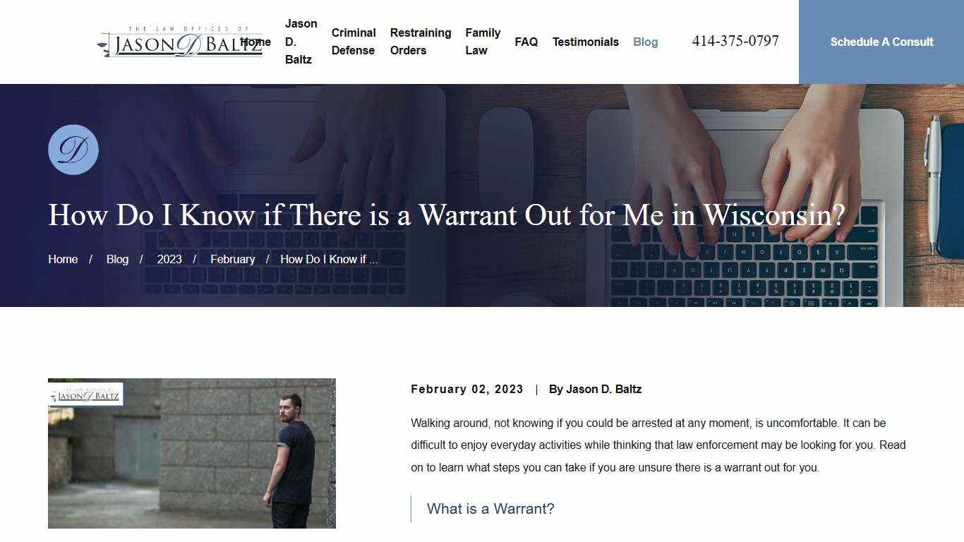 How Do I Know if There is a Warrant Out for Me in Wisconsin? | The Law Offices of Jason D. Baltz